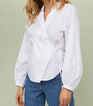 H&M + Cotton Wrap-Front Shirt