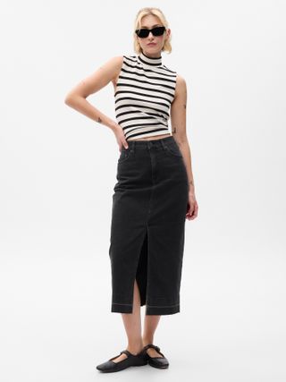 Gap + Denim Midi Skirt with Washwell