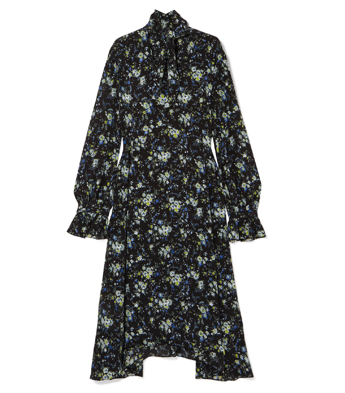 Les Reveries + Pussy-Bow Midi Dress