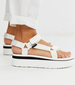 Teva + Flatform Universal Mesh Print Chunky Sandals in White