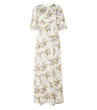 Les Rêveries + Petal Sleeve Silk Dress