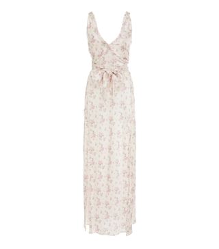 LoveShackFancy + Kendall Bow-Tie Detailed Floral-Print Silk Dress