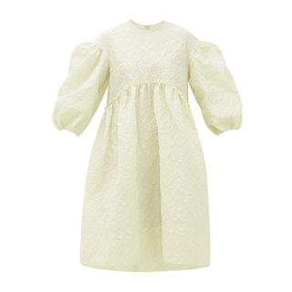 Simone Rocha + Puff-Sleeve Cloqué Midi Dress