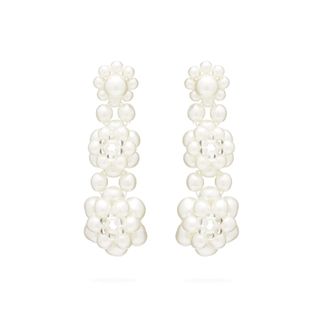 Simone Rocha + Floral Beaded-Drop Earrings