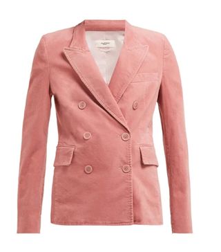 Isabel Marant Étoile + Alsey Pink Velvet Double-Breasted Blazer