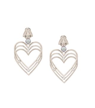 Balenciaga + Heart Pearl Earrings