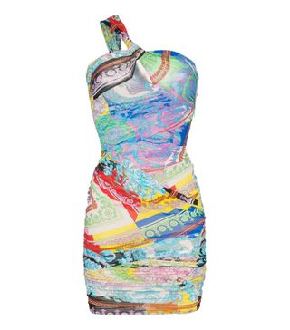 Versace + Printed Bandeau Mini Dress