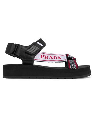 Prada + Logo-Embossed Sandals