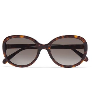 Givenchy + Round-Frame Tortoiseshell Acetate Sunglasses