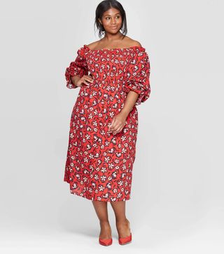 Who What Wear x Target + Shirred Midi Dress