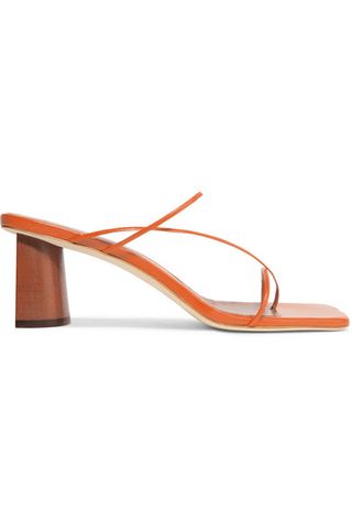 Zara + Leather Sandals with Geometric Methacrylate Heels