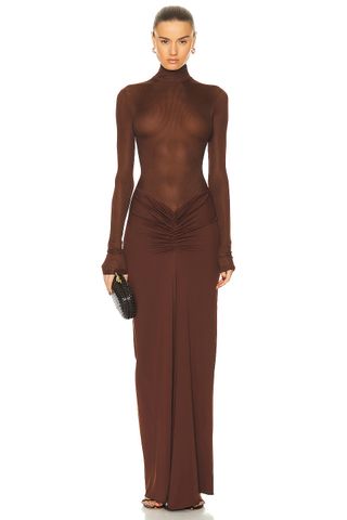 Christopher Esber + Fusion Long Sleeve Gathered Dress