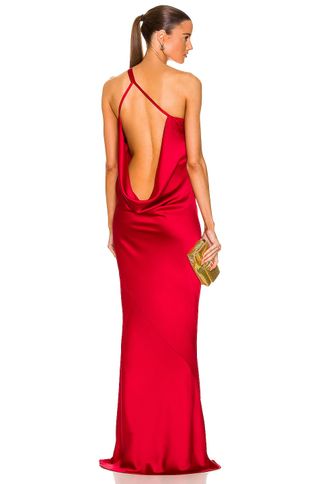 Norma Kamali + One Shoulder Bias Gown