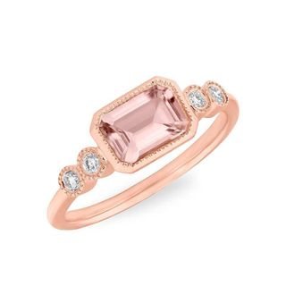 Anne Sisteron + 14k Gold Morganite Diamond Ring