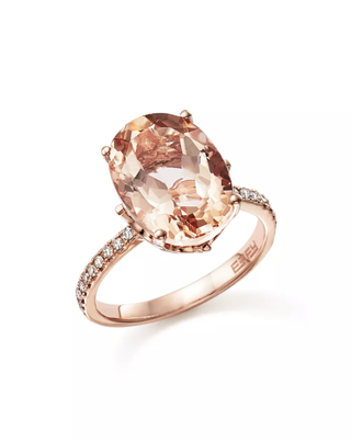 Bloomingdale's + Morganite Oval and Diamond Statement Statement Ring in 14k Rose Gold