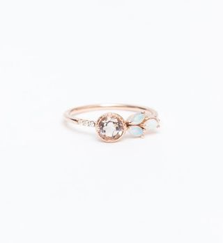 Jennie Kwon + Morganite Opal Leaf Ring