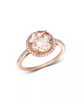 Meira T + 14k Rose Gold Morganite & Diamond Ring