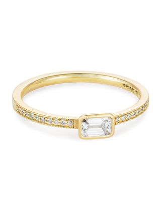 Laura Lee Jewelry + Diamond Ring on a Diamond Pavé Half Eternity Band