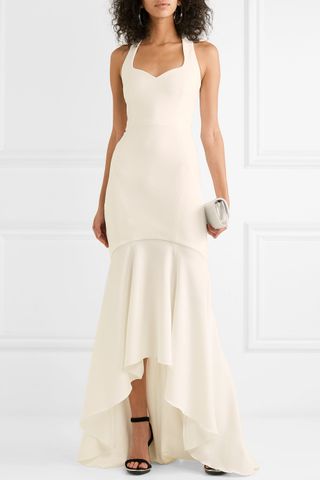 Rebecca Valliance + Claudette Bow-Detailed Stretch-Crepe Gown