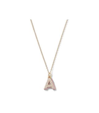 Alison Lou + Mini Diamond Letter Necklace