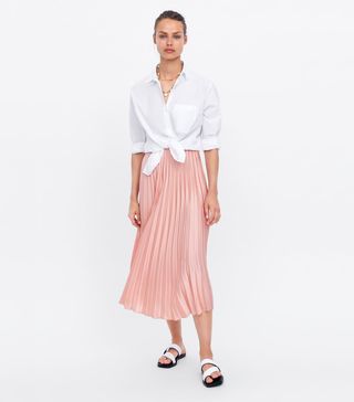 Zara + Pleated Skirt