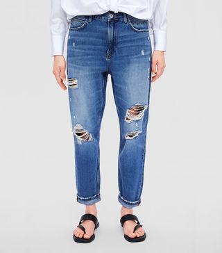 Zara + Ripped and Relaxed Jeans