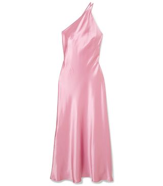 Galvan + Roxy One-Shoulder Silk-Satin Maxi Dress