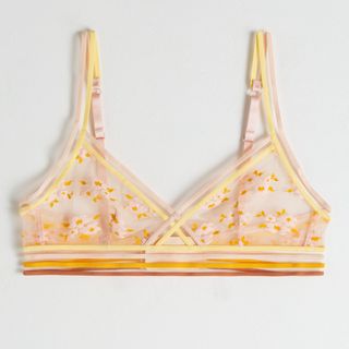 & Other Stories + Triangle Floral Mesh Bra
