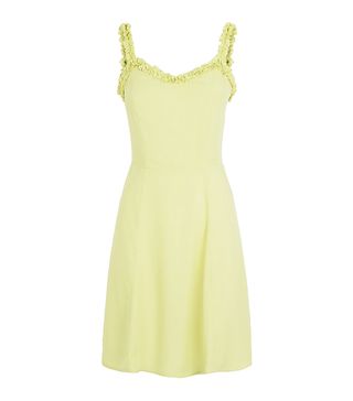 New Look + Light Green Ruffle Strap Mini Dress