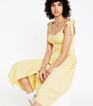 Urban Outfitters + Positano Lemon Button-Through Midi Dress