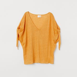 H&M + Tie-Sleeve Linen Top