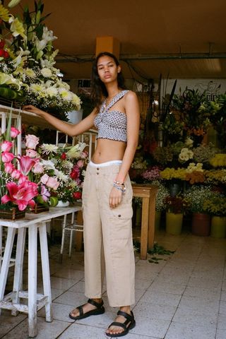 Urban Outfitters + Cleo Mid-Rise Cropped Cargo Pant