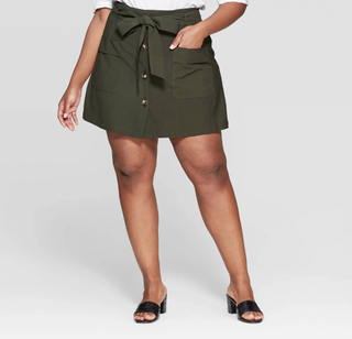 Who What Wear x Target + Mid-Rise Tie Waist Utility Shorts