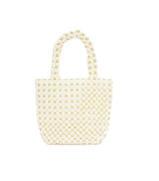 New Look + Off White Faux-Pearl Beaded Bag