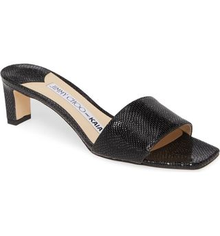 Jimmy Choo + and Kaia Snake Embossed Slide Sandal