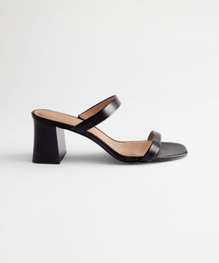 & Other Stories + Duo Strap Leather Heeled Sandals