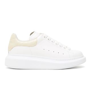 Alexander McQueen + Raised-Sole Low-Top Leather Trainers