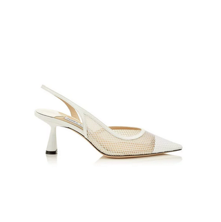 Jimmy Choo + Fetto 65 Latte Patent Mesh Pointed Toe Pumps