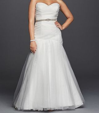 David's Bridal + Strapless Sweetheart Tulle Dress