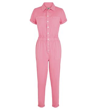 New Look + Bright Pink Pocket Front Tapered Leg Jumpsuit