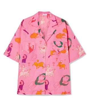 Rhode + Oliver Printed Cotton-Voile Shirt