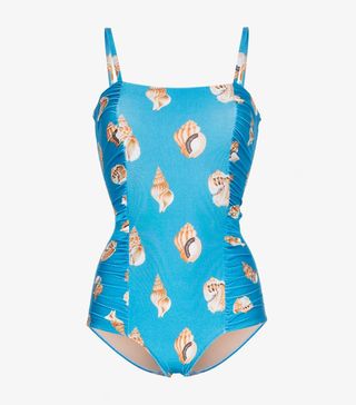 Adriana Degreas + Blue Conchiglie Shell Swimsuit