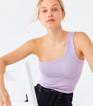 Urban Outfitters + UO Ribbed One-Shoulder Tank Top