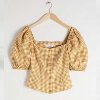 & Other Stories + Puff-Sleeve Gingham Top