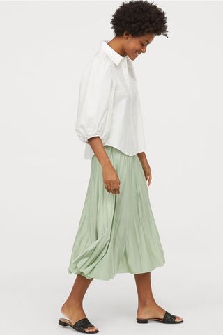 H&M + Pleated Jersey Skirt