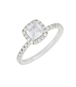 Bony Levy + Pavé Diamond Halo Cushion Engagement Ring Setting
