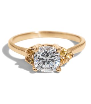 Bario Neal + Avens Asymmetrical Diamond Cushion with Yellow Sapphire Ombre Ring