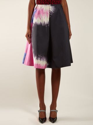 Prada + Tie-Dye Print Silk Skirt