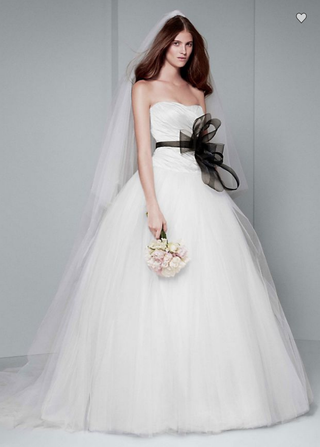 White by Vera Wang + Draped Taffeta Wedding Dress