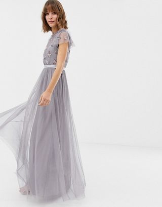 Needle & Thread + Embellished Bodice Tulle Maxi Gown